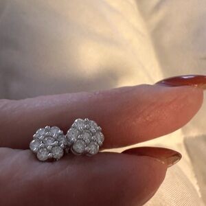 Elegant Silver Cluster Earrings